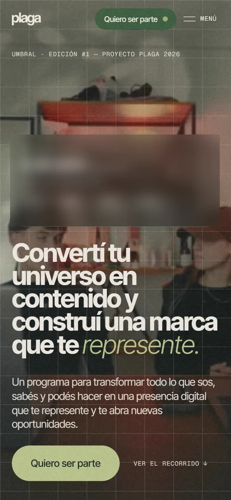 La página del programa Umbral en el celular